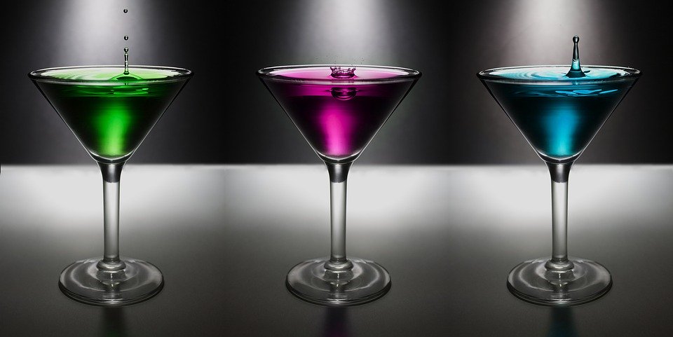 3 Martini Glasses