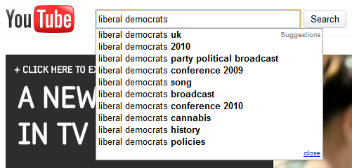 YouTube Suggests Liberal Democrats